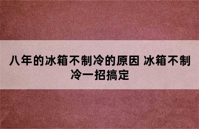 八年的冰箱不制冷的原因 冰箱不制冷一招搞定